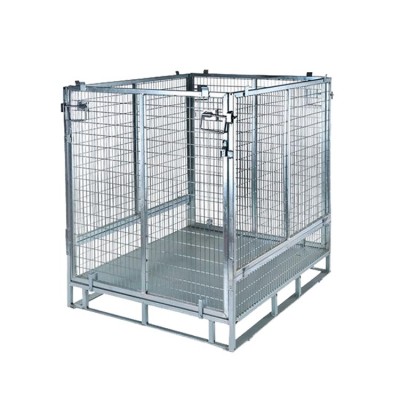 Enable mixed loads nesting mobile foldable wire mesh storage cage